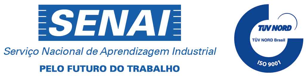 Logo SENAI com CERTIFICADO NBR ISO 9001 BRTUV