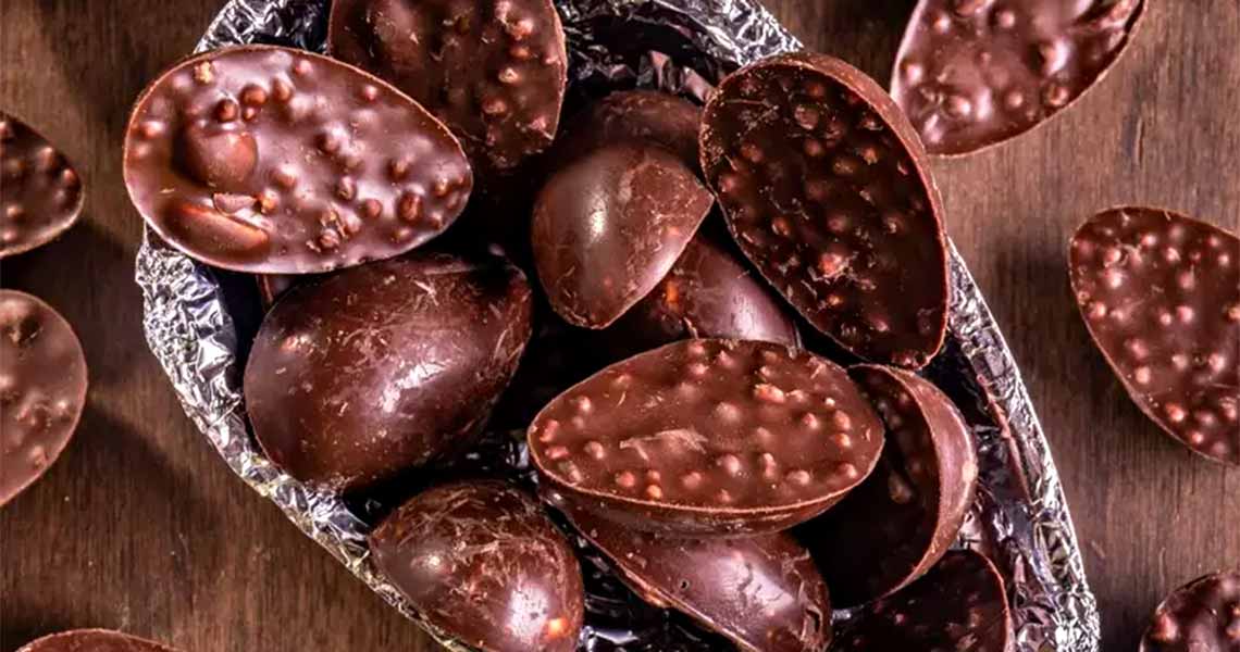 Bombons, trufas e ovos de chocolates