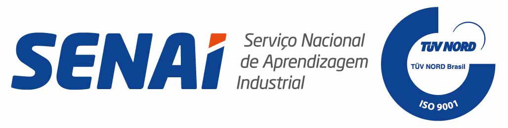 Logo SENAI com CERTIFICADO NBR ISO 9001 BRTUV